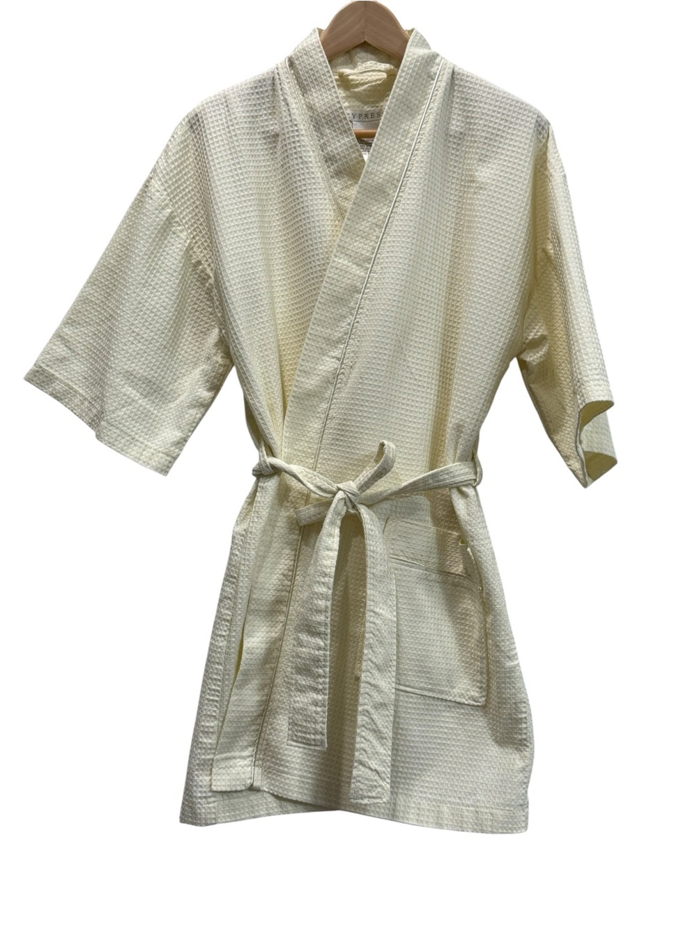 Cypress White Ivory Waffle Knit Spa Robe Size M | Cotton Blend NWOT
